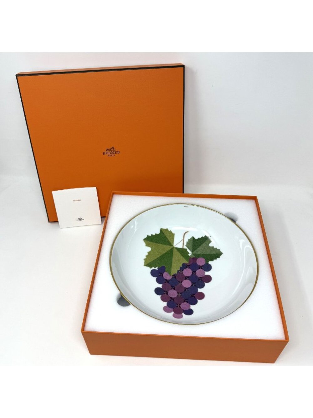 Hermes Kaorumi Purple Grape Small Porcelain Fruit Bowl BNIB